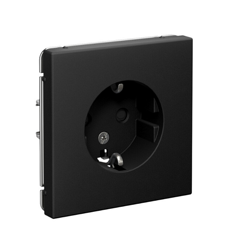 Розетка ArtGallery 16А с заземлением защитные шторки механизм карбон Systeme Electric GAL001045: фотография 1