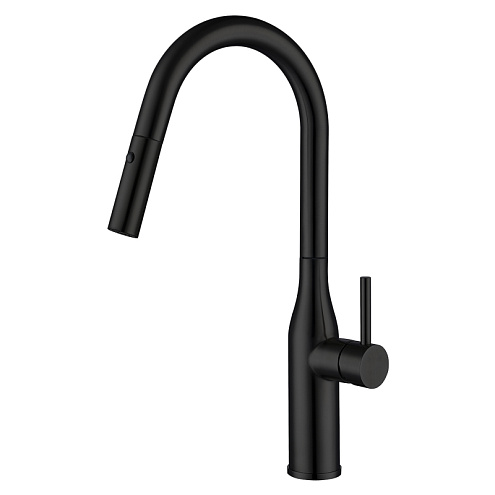 Смеситель для кухни 35к G4398-46 GAPPO нерж. сталь, высокий выдвижной излив, ЧЕРНЫЙ: фотография 1