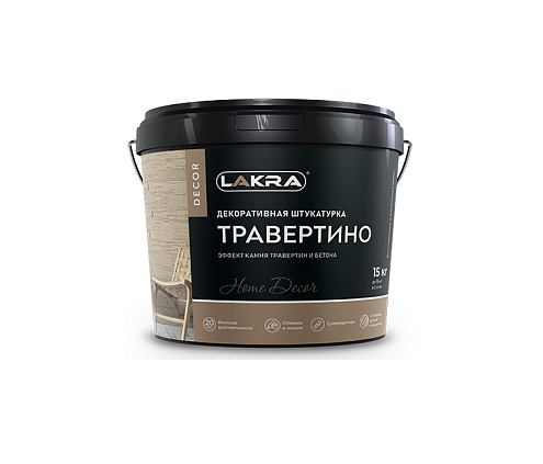Декоративная штукатурка LACRA DECOR Травертино 15кг: фотография 1