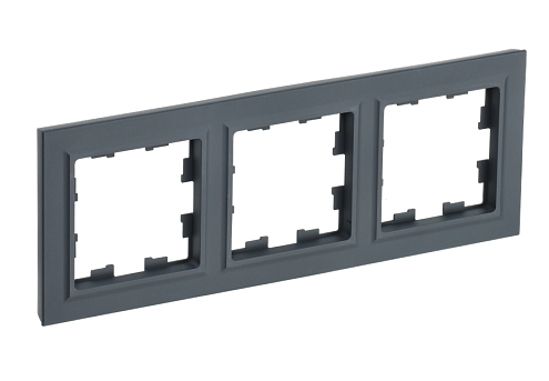 Рамка 3-местная BRITE РУ-3-БрГ графит IEK BR-M32-K53: фотография 1
