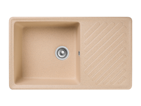 Мойка GRANFEST QUARZ 53 1 чаша+ крыло 860х480 бежевый без сифона: фотография 1
