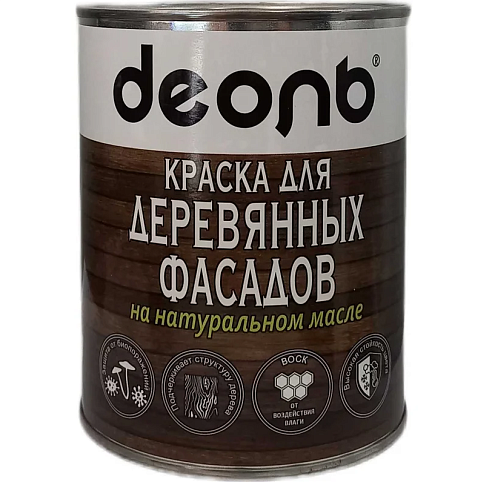 Краска для деревянных фасадов на натуральном масле ДЕОЛЬ, Базальт, 0,75л: фотография 1