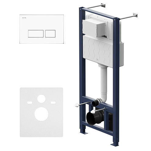 Инсталляция для подвесного унитаза AM.PM Pro I012704.7001 с пневматической клавишей белый глянец: фотография 1