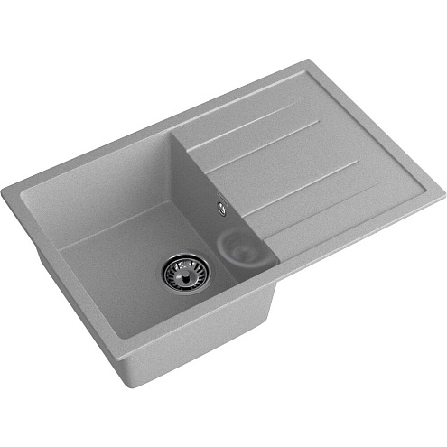 Мойка GRANFEST GF-Q780L  чаша+крыло 770х495 мм серый: фотография 1