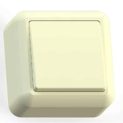 Выключатель 1-кл ОП Оптима 10А IP20 А110-377 с монтажной пластиной слоновая кость Кунцево 8030: фотография 1