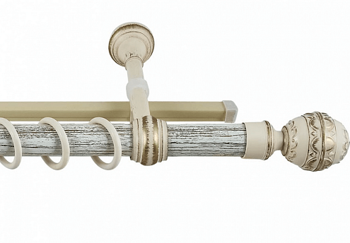 Карниз настенный двухрядный Legrand Валанс с U-шиной, чайное золото/патина 240: фотография 1