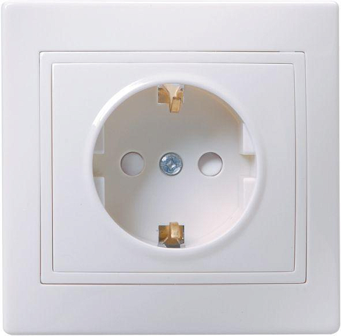 Розетка 1-м СП Кварта РСш10-3-КБ 16А IP20 с заземл. защ. шторки бел. IEK ERK11-K01-16-DM: фотография 1