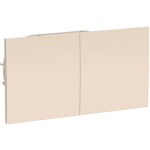 Розетка 2-м ATLAS DESIGN с заземл. защ. шторки со сдвиж. крышкой 16А в сборе беж. SchE ATN000228: фотография 1