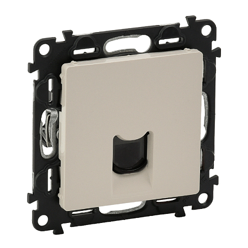 Механизм розетки телеф. 1-м Valena Life RJ11 с лицевой панелью сл. кость Leg 753538: фотография 1