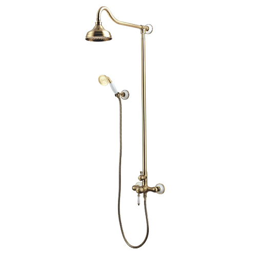 Смеситель Lemark &quot;Вилла&quot; LM4860B для душа с верхней душевой лейкой &quot;Тропический дождь&quot; и ручной лейкой бронза: фотография 1
