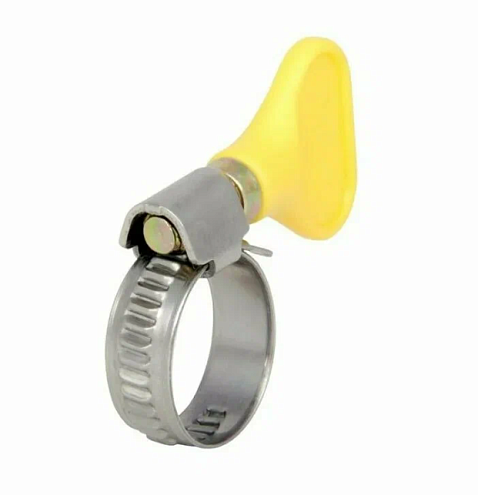 Хомут червячный с барашком &quot;бабочка&quot; 16-25 из нержавеющей стали: фотография 1