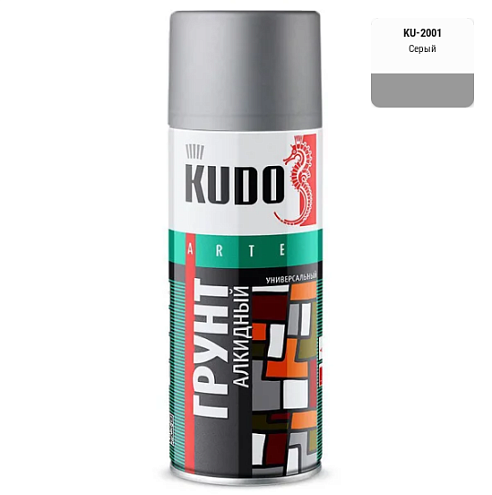 Грунт аэрозольный универсальный алкидный серый, 520мл: фотография 1