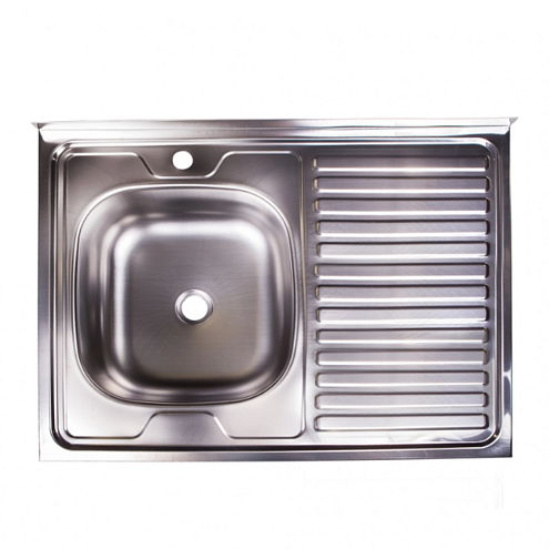 Мойка 600х800 левый выпуск 1 1/2" глубина 130 мм Эконом: фотография 1