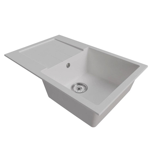 Мойка ML-GM31 с крылом, белая (331), 770х500х190 мм: фотография 1