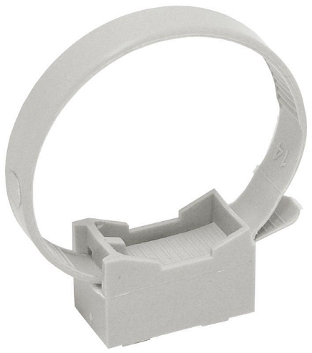 Держатель хомутный для труб со стяжкой d32-63 CFF2 серый IEK CTA10MP-CFF263-K41-100: фотография 1