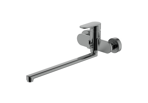 Смеситель для ванны с длинным изливом Aquatek AQ1842BGM Ника, оружейная сталь: фотография 1