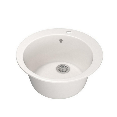 Мойкa ML-GM13 круглая, белая (331), 495 мм глубина чаши 200 мм: фотография 1