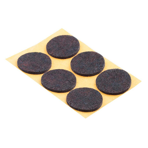 Пункт фетровый самоклеящийся d30мм коричневые, 6шт &quot;Element&quot;: фотография 1