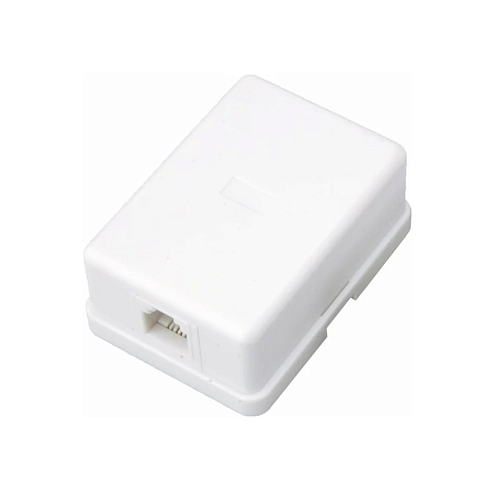 Розетка телефонная 1-м ОП RJ14 (6P4C) категория 3 белая  Rexant 03-0001: фотография 1