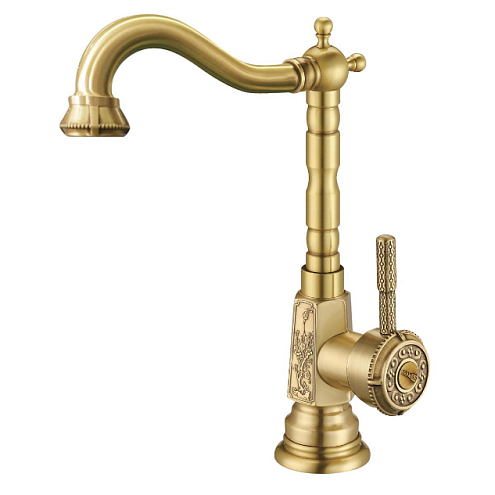 Смеситель Lemark &quot;Жасмин&quot; LM6605B для кухни с высоким поворотным изливом бронза: фотография 1