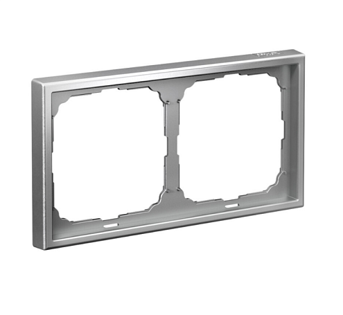 Рамка 2-местная ArtGallery универсальная алюминий Systeme Electric GAL000302: фотография 1