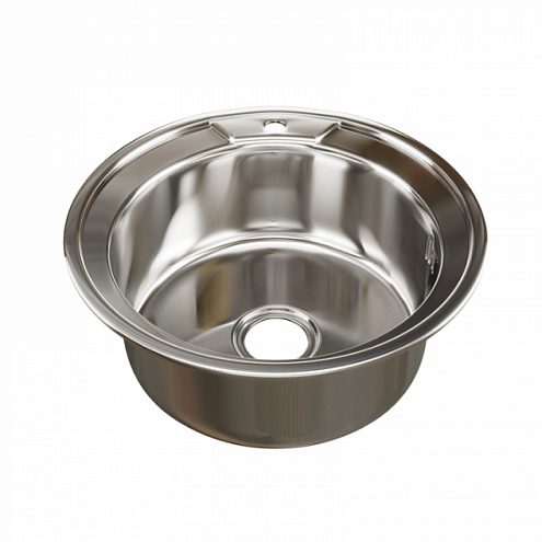 Мойка круг d 510 выпуск 3 1/2" MIXLINE глубина чаши 170 мм с сифоном: фотография 1