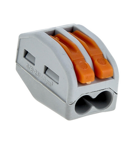 Клемма строительно-монтажная СМК 222-412 2-проводная 0.08-2.5кв.мм с рычагом уп.100шт PROxima EKF plc-smk-412: фотография 1