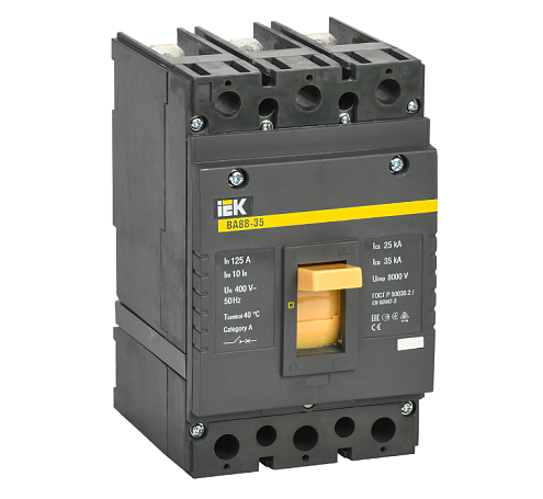 Выключатель автоматический 3п 125А 35кА ВА 88-35 KARAT IEK SVA30-3-0125: фотография 1