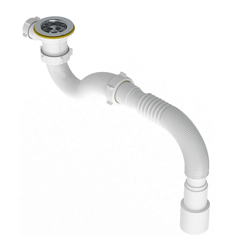Сифон для душевого поддона 1 1/2&quot;х40 с гофро трубой 40х40/50 V120-АК Санденсант: фотография 1
