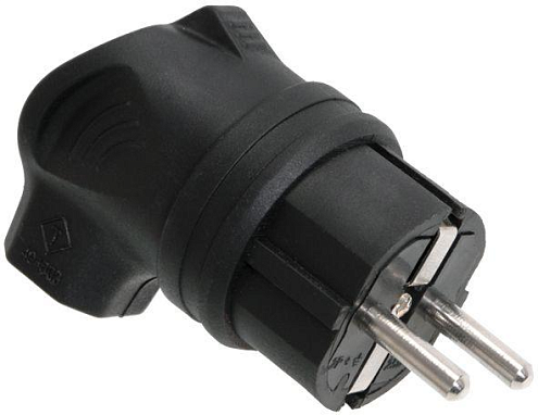 Вилка электрич. с боковым вводом ОМЕГА с заземл. IP44 ВБу3-1-0м каучук IEK PKR01-U-016-2-K02: фотография 1