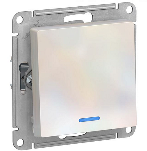 Механизм выключателя 1-кл. ATLAS DESIGN с подсветкой (сх.1а) 10АХ жемчуг SchE ATN000413: фотография 1