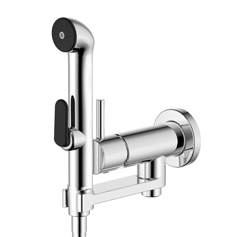 Набор с гигиеническим душем (смеситель + гигиеническая лейка + шланг + шланговое подсоединение с держателем) Aquatek AQ1819CR Ника: фотография 1