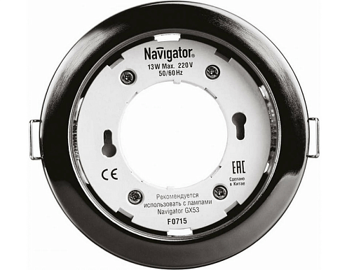 Светильник светодиодный 71 281 NGX-R1-005-GX53 IP20 точечный черный хром Navigator 71281: фотография 1