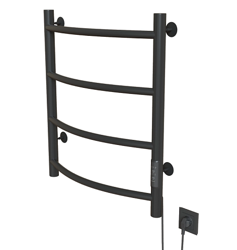 Полотенцесушитель Mixline Capella  60х50 таймер, 201 Вт, 4 перекладины, электрический графит: фотография 1