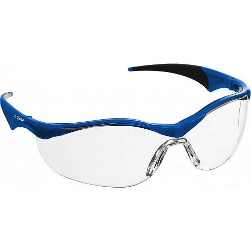 Очки открытого типа &quot;ПРОГРЕСС 7&quot;, поликарбонатная линза, регулируемые дужки, ЗУБР: фотография 1