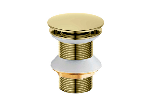 Сливной набор для раковины Push-open без перелива Aquatek золото полированное AQ6003PG: фотография 1