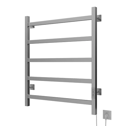 Полотенцесушитель Mixline Favorite 60х50 таймер, 302 Вт, 5 перекладин, электрический матовый хром: фотография 1