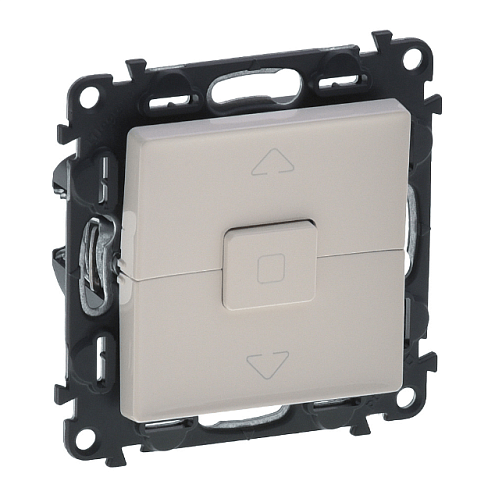 Механизм выключателя кноп. Valena Life управления для жалюзи и рольставней 6А 250В с лицевой панелью; безвинтовые зажимы сл. кость Leg 752530: фотография 1