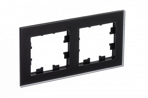 Рамка 2-местная AtlasDesign Nature матовое стекло черный Systeme Electric ATN331002: фотография 1