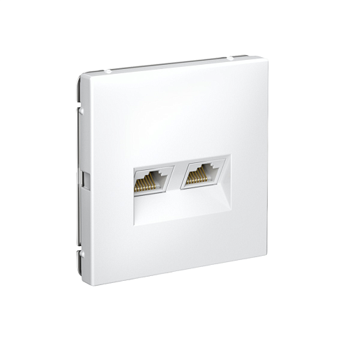 Розетка компьютерная 2-местная ArtGallery RJ45 + RJ45 кат.5E механизм лотос Systeme Electric GAL001385: фотография 1