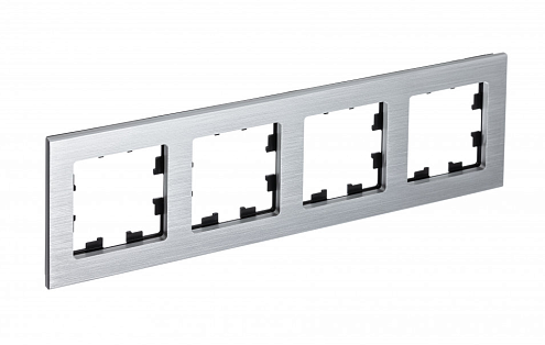 Рамка 4-местная AtlasDesign Nature металл серебро Systeme Electric ATN312104: фотография 1