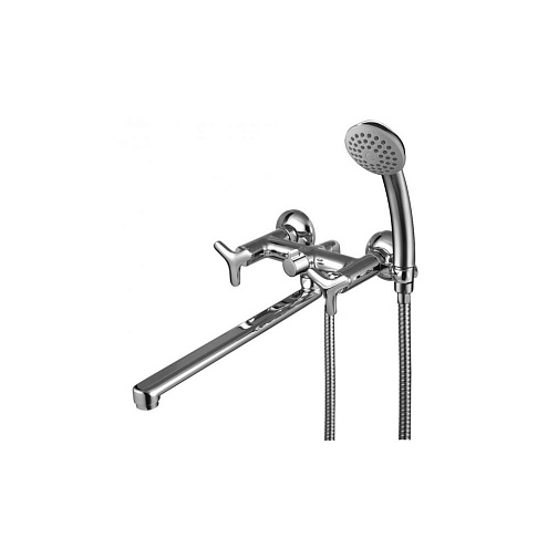 Смеситель Lemark &quot;Плюс Спирит&quot; LM1951C универсальный с плоским изливом 300мм дивертор с керамическими пластинами с аксессуарами: фотография 1