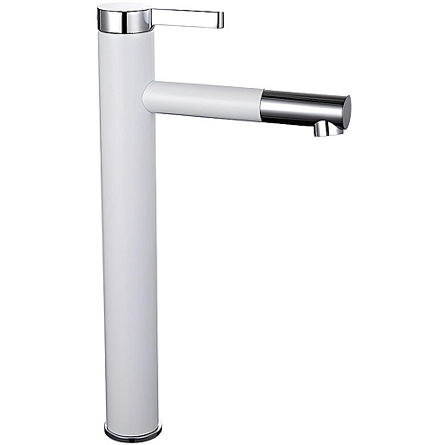 Смеситель для умывальника 40к F1052-15 FRAP Белый+хром высокий: фотография 1