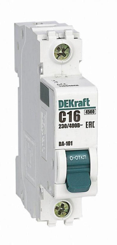 Выключатель автоматический модульный 1п C 16А 4.5кА ВА-101 SchE 11054DEK: фотография 1