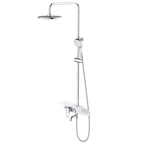 Смеситель Lemark &quot;Тропик&quot; LM7003C для ванны с верхней душевой лейкой &quot;Тропический дождь&quot; с поворотным изливом : фотография 1