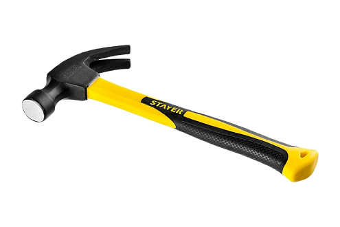 Молоток-гвоздодер &quot;PROFI&quot;, кованый, с фибергласовой ручкой, 450г, STAYER: фотография 1