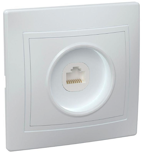 Розетка компьютерная 1-м СП Кварта РК10-КБ IP20 бел. IEK EKK10-K01-DM: фотография 1