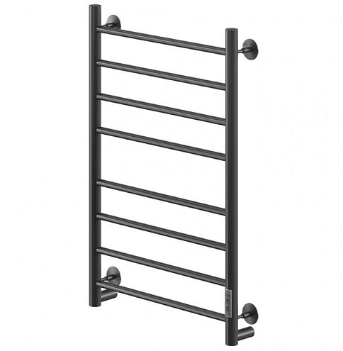 Полотенцесушитель Mixline Vega 80х50 таймер, 318 Вт, 8 перекладин прямые, электрический, черный: фотография 1