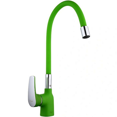 Смеситель для кухни 35к F4453-05 FRAP высокий излив п/гайку Зеленый: фотография 1