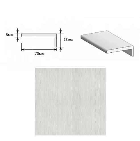 Наличник &quot;Т&quot; ЭКО Bianco Veralinga МДФ Тип-0 2150х70х8 (20х3) М: фотография 1